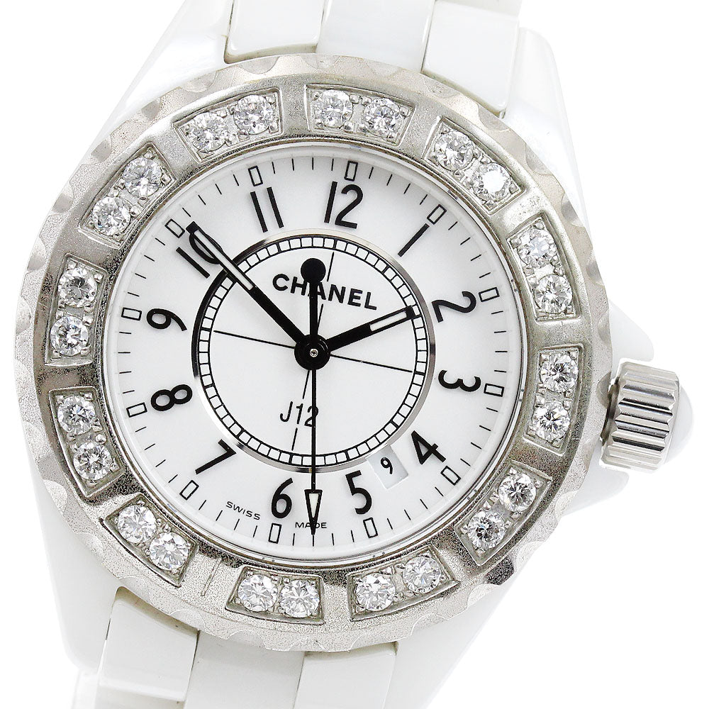 CHANEL J12 33mm H0968 White ceramic after-diamond bezel white Dial Quartz Ladies Watch_910052