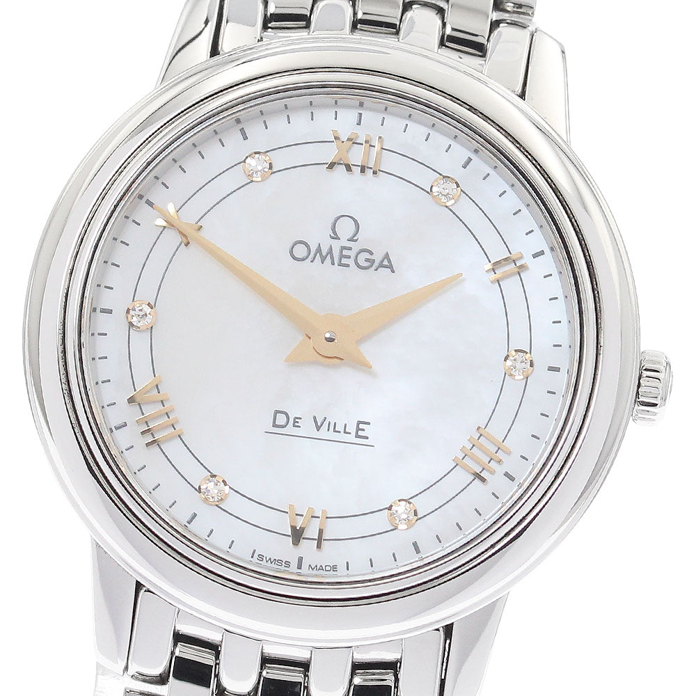 OMEGA De Ville Prestige 424.10.27.60.55.001 6P diamond White shell Dial Quartz Ladies Watch_910055