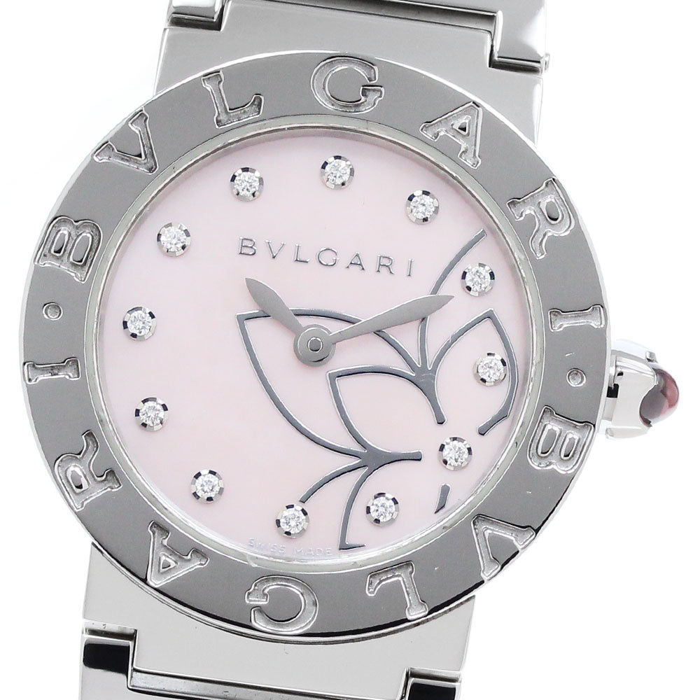 BVLGARI BVLGARIBVLGARI BBL26S 12P Diamond Flower Pink shell Dial Quartz Ladies Watch_910059