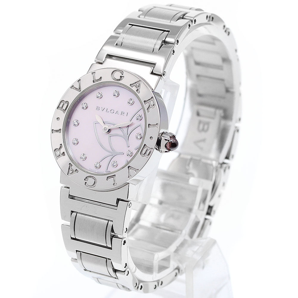 BVLGARI BVLGARIBVLGARI BBL26S 12P Diamond Flower Pink shell Dial Quartz Ladies Watch_910059