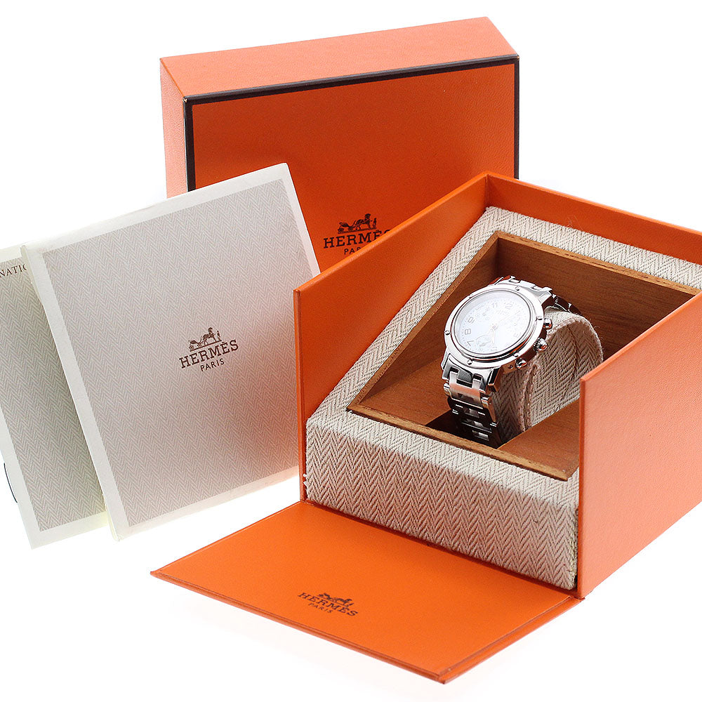 HERMES Clipper chrono CL1.310 Date white Dial Quartz Ladies Watch_910095