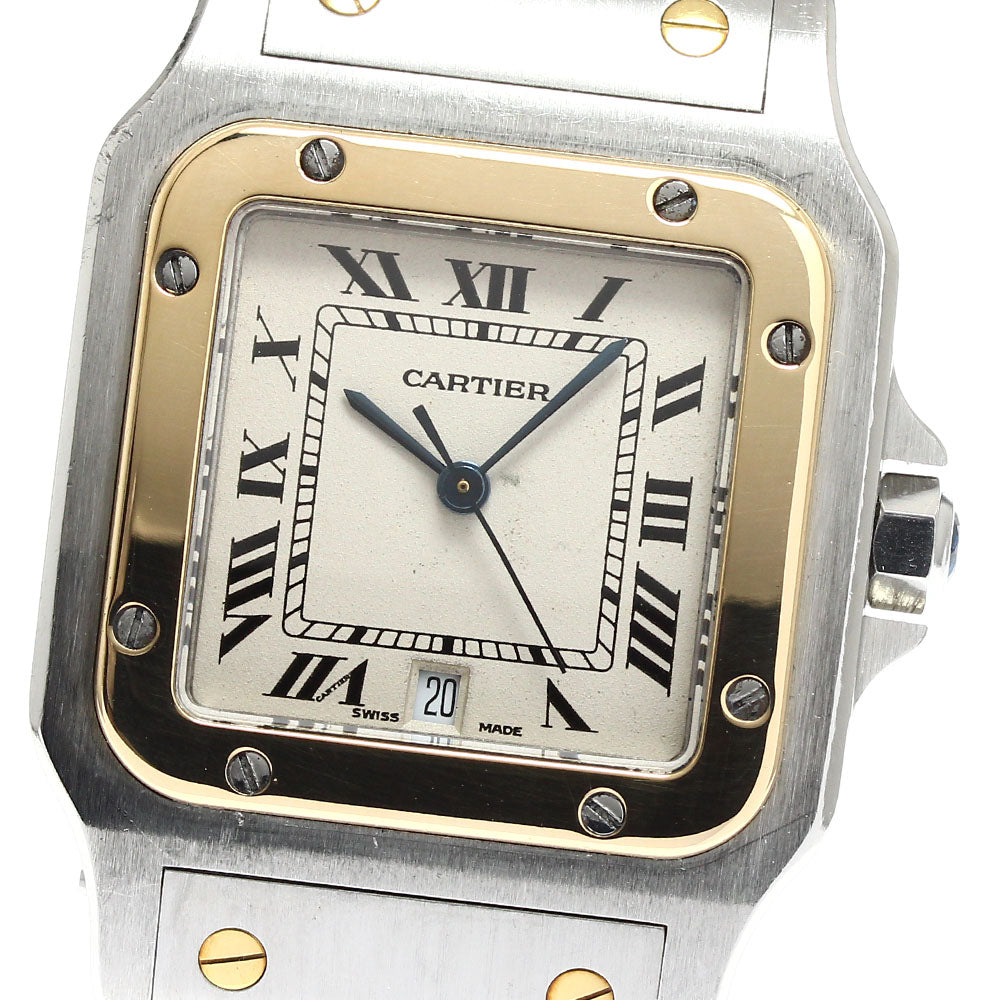 CARTIER Santos GalbeeLM W20011C4 Date 2 tone beige Dial Quartz Men's_910109