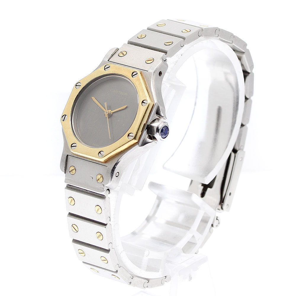 CARTIER Santos Octagon SM Ref unknown 2 tone gray Dial Automatic Ladies_910114