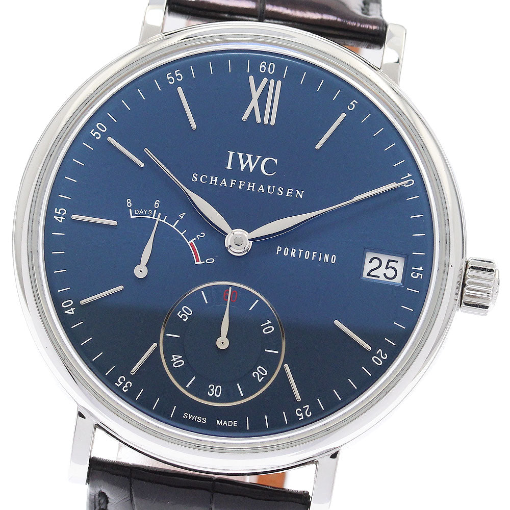 IWC SCHAFFHAUSEN Portofino Handwind 8 Days IW510106 Date Navy Dial Hand Winding Men's Watch_910118