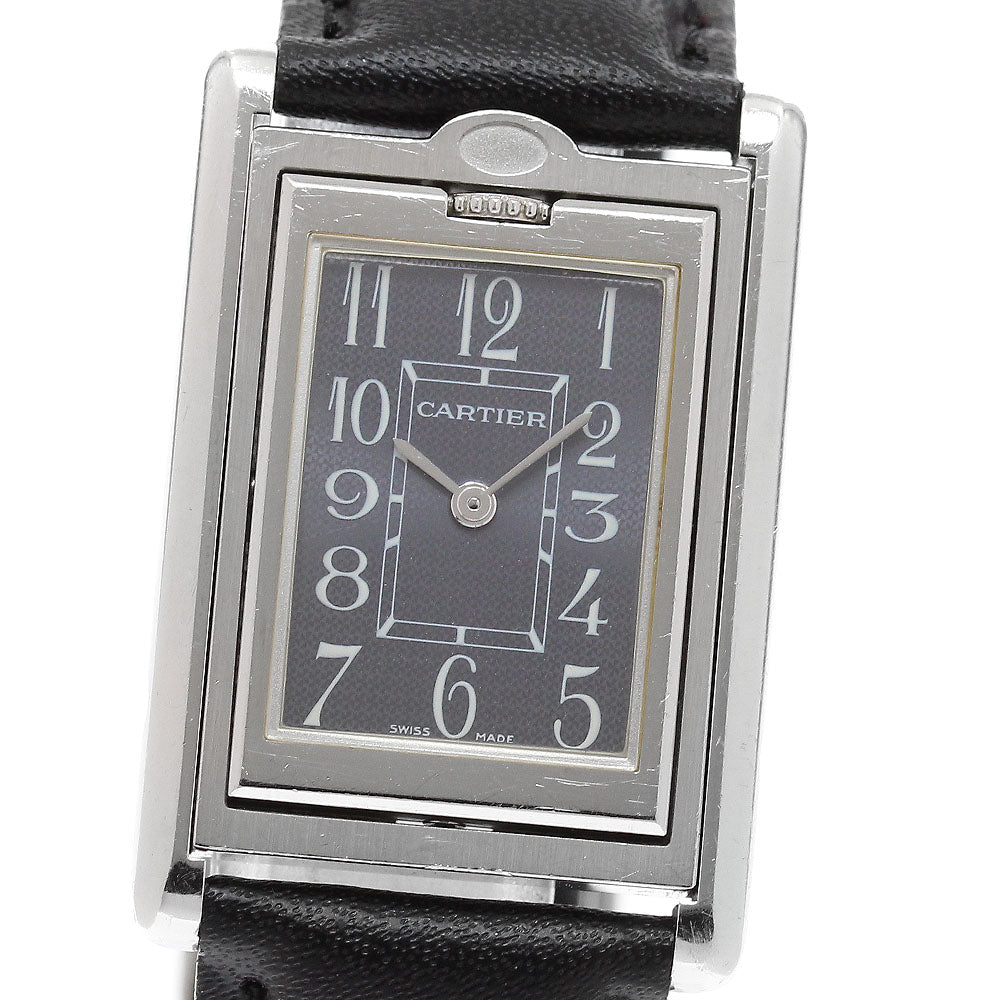 CARTIER Tank bath curant W1016730 gray Dial Quartz Boy's Watch_910129