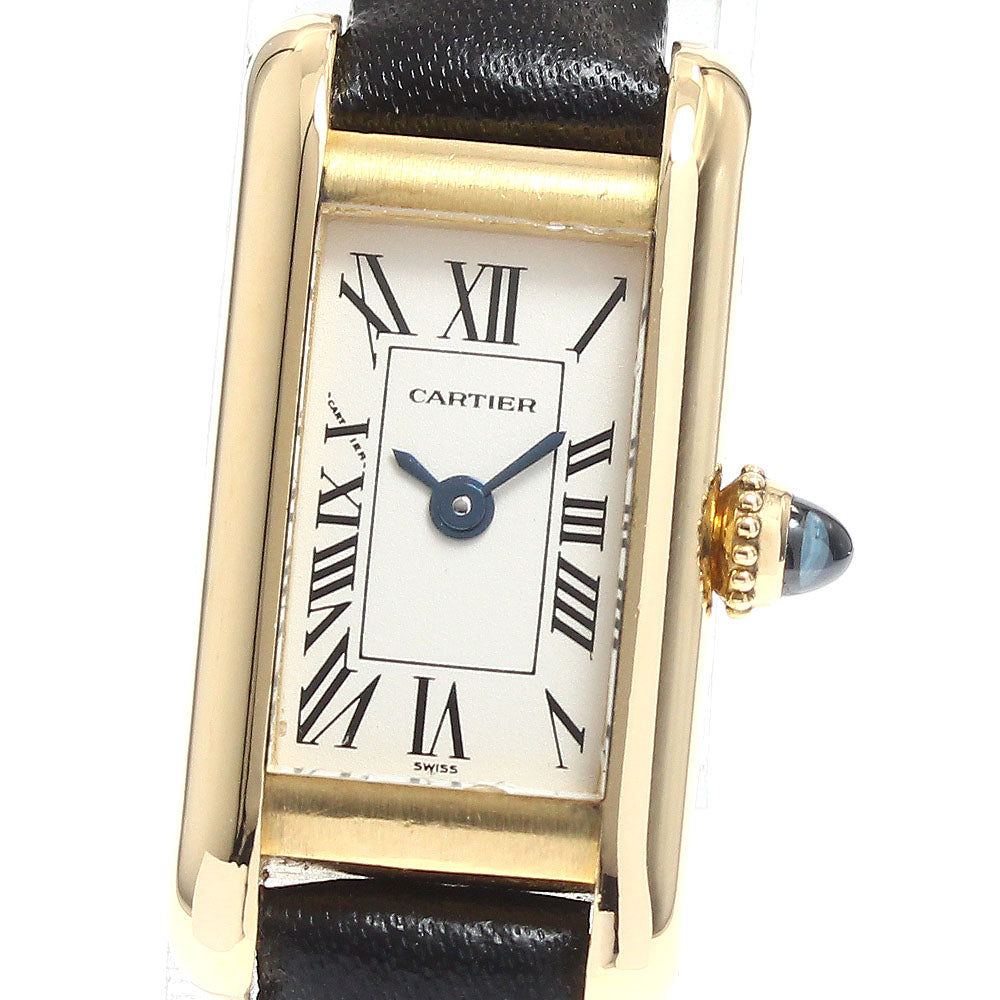 CARTIER Tank Allongee SM W1501756 18K Yellow Gold Quartz Ladies Watch_910130