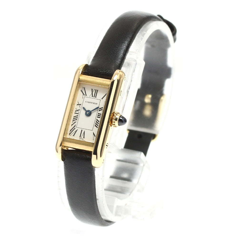 CARTIER Tank Allongee SM W1501756 18K Yellow Gold Quartz Ladies Watch_910130