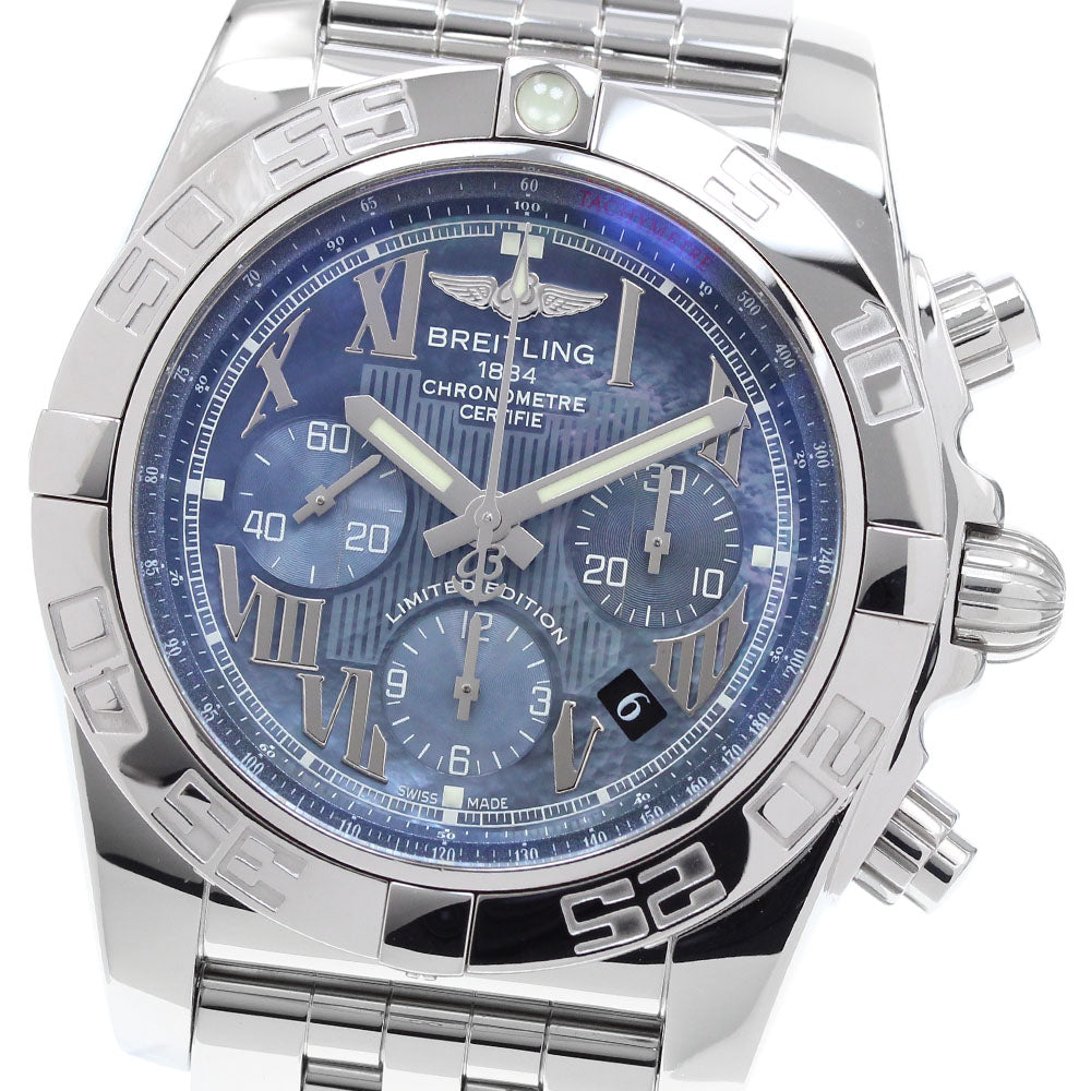 BREITLING Chronomat 44 AB0110 Japan Limited 400 Blue shell Dial Automatic Men's Watch_910143