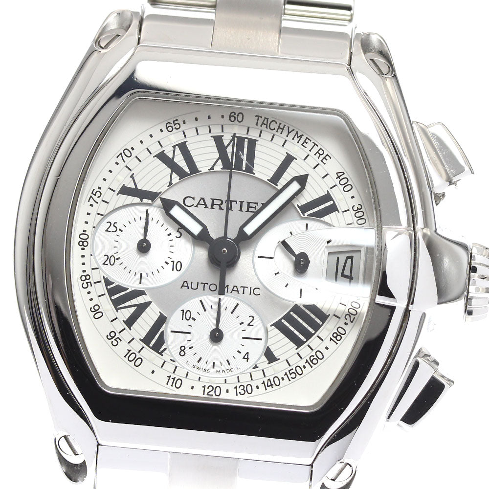 CARTIER Roadster XL W62006X6 Date Chronograph Silver Dial Automatic Men's_910166