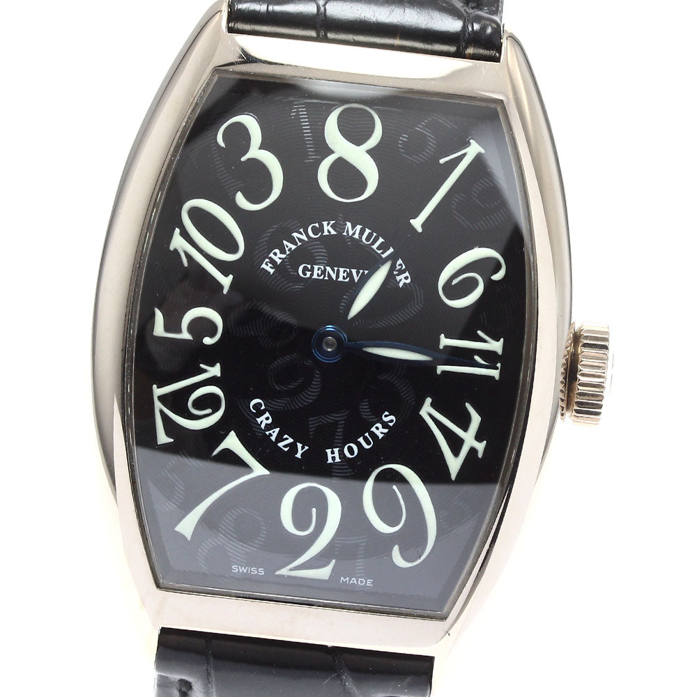 FRANCK MULLER Tonneau Carbex Crazy Hours 5850CH K18WG black Dial Automatic Men's Watch_910169