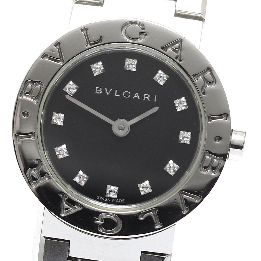 BVLGARI BVLGARIBVLGARI BB23SS 12P diamond black Dial Quartz Ladies Watch_910200