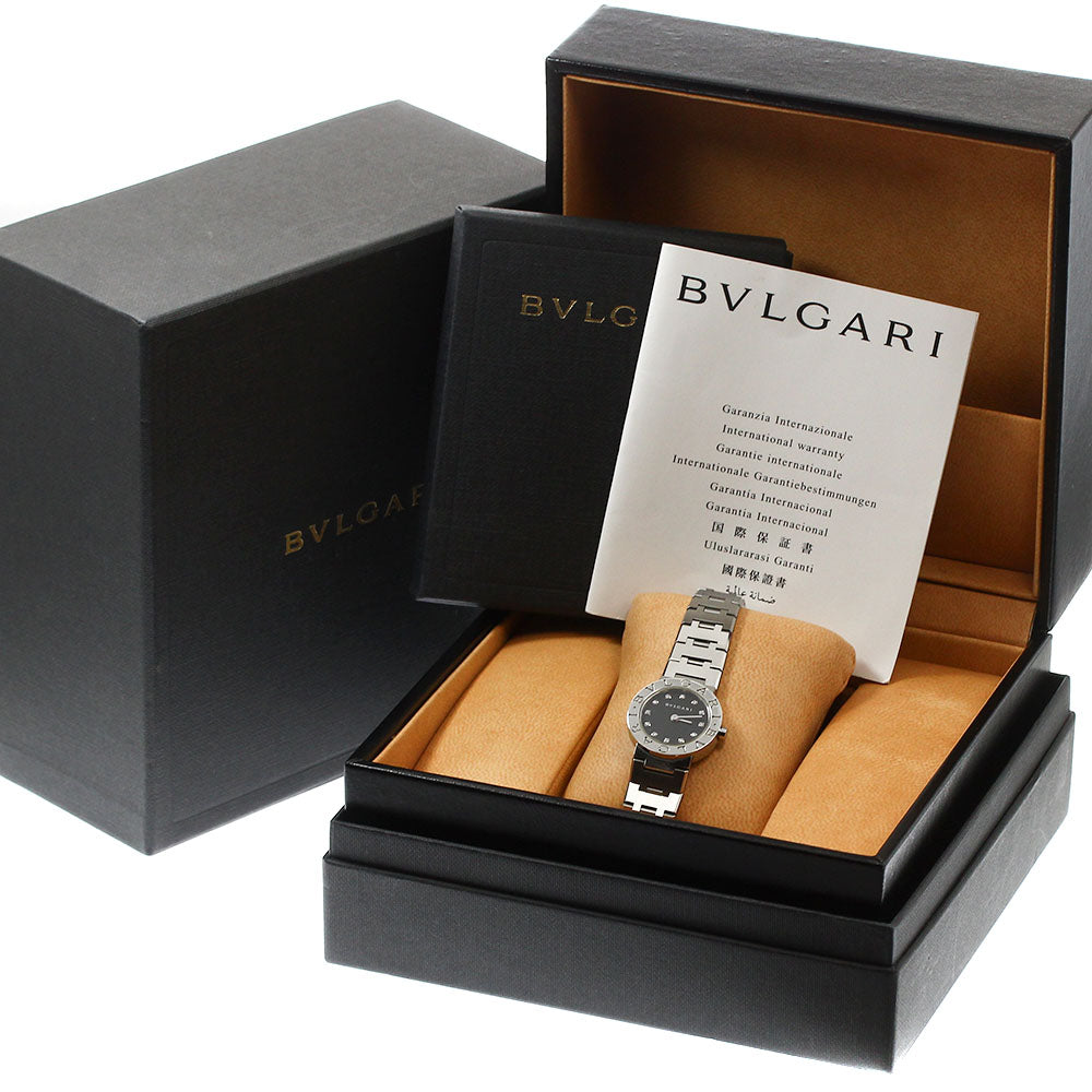 BVLGARI BVLGARIBVLGARI BB23SS 12P diamond black Dial Quartz Ladies Watch_910200