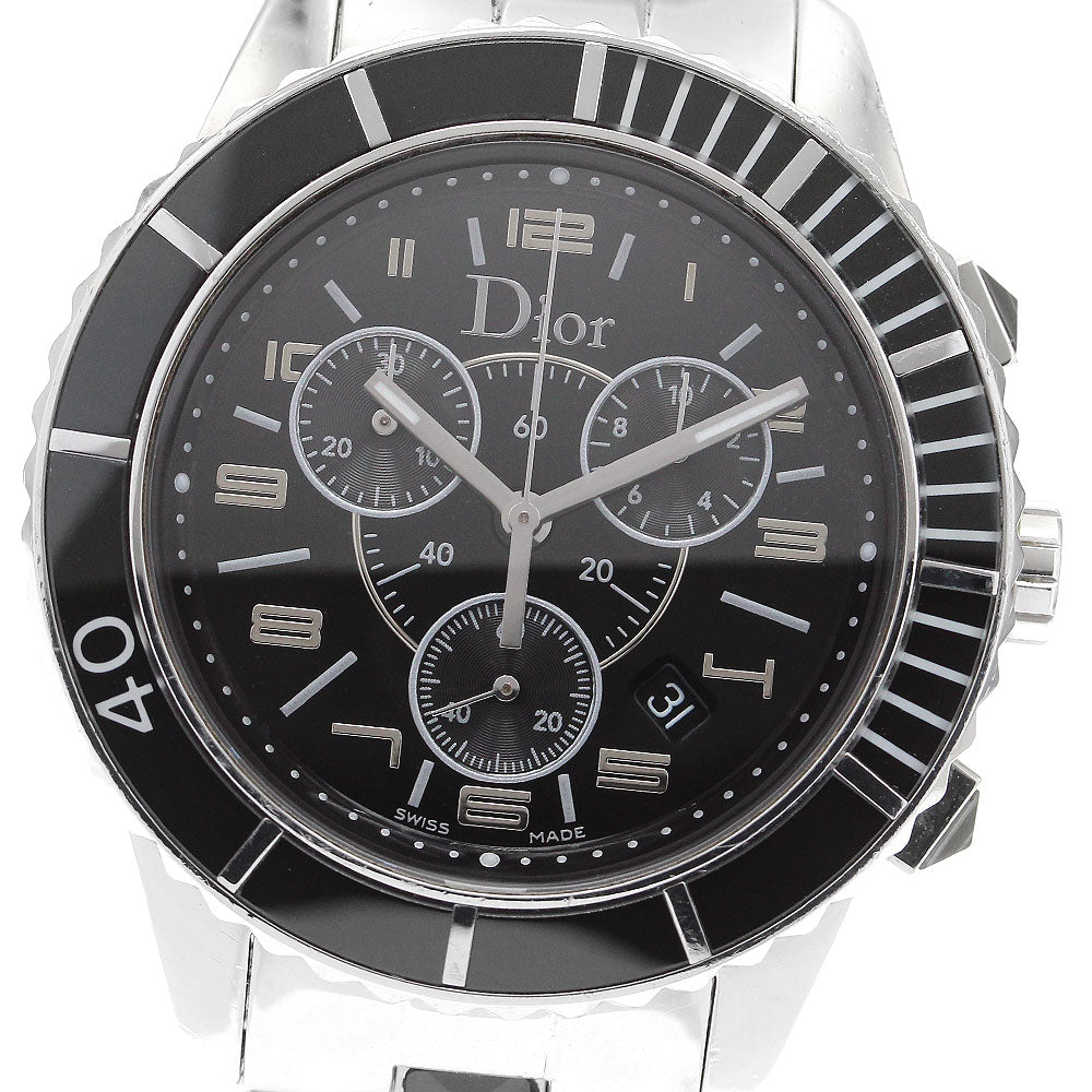 Dior crystal CD114317 Chronograph Date black Dial Quartz Men's Watch_910212