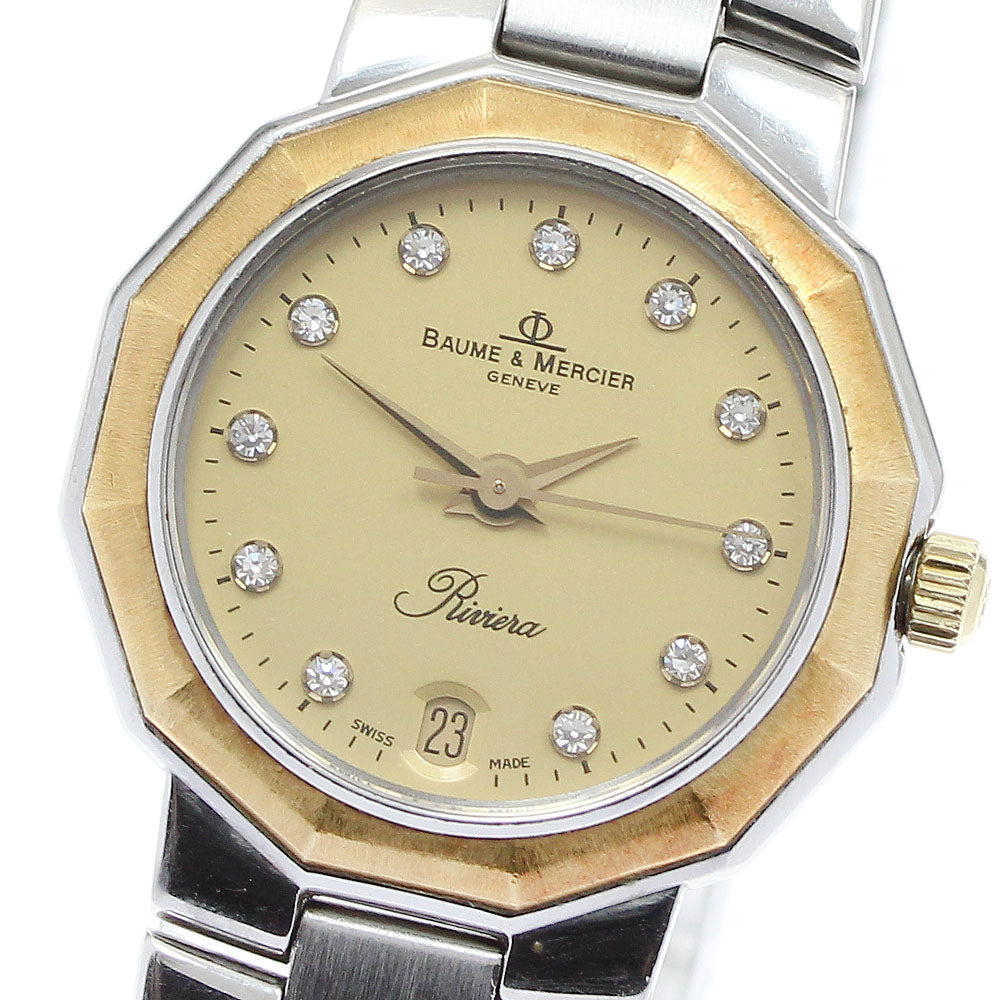 Baume & Mercier Riviera 5231 11P diamond gold Dial Quartz Ladies Watch_910213