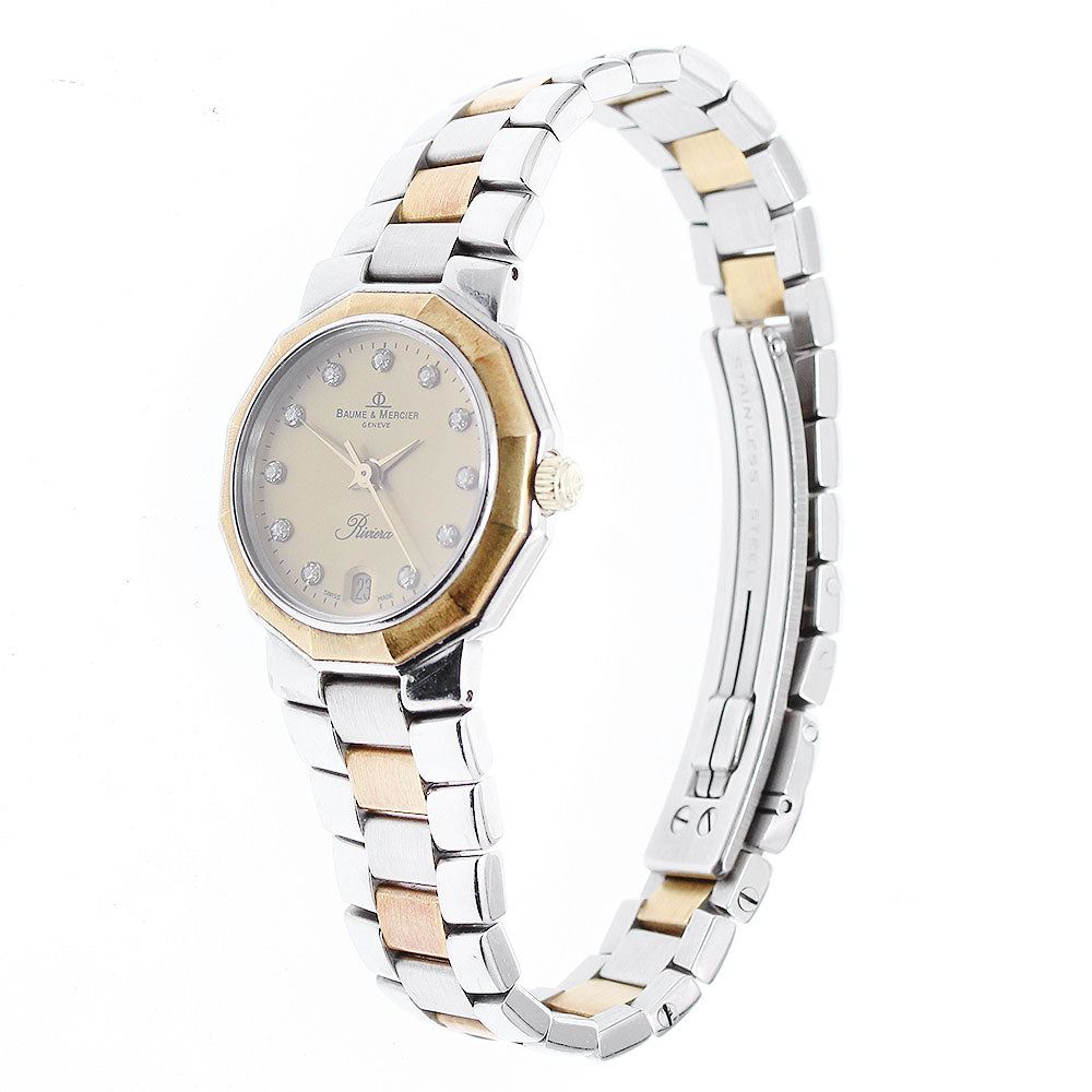 Baume & Mercier Riviera 5231 11P diamond gold Dial Quartz Ladies Watch_910213