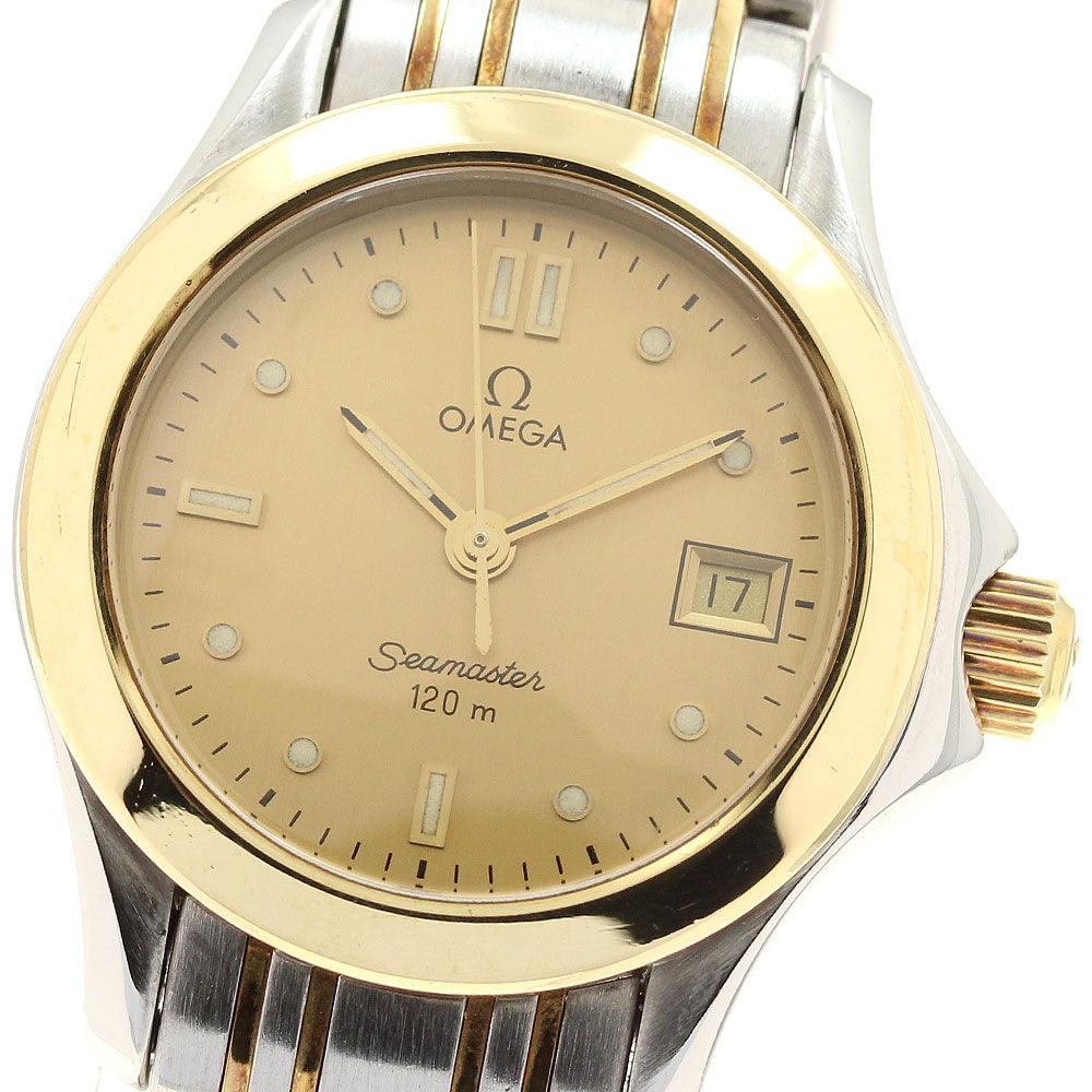 OMEGA Seamaster120 YG2 tone date gold Dial Quartz Ladies Watch_910224