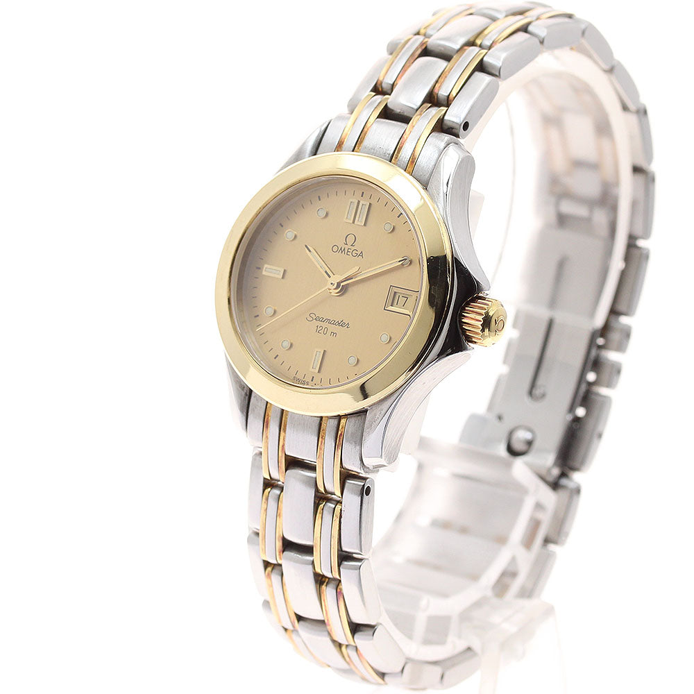OMEGA Seamaster120 YG2 tone date gold Dial Quartz Ladies Watch_910224