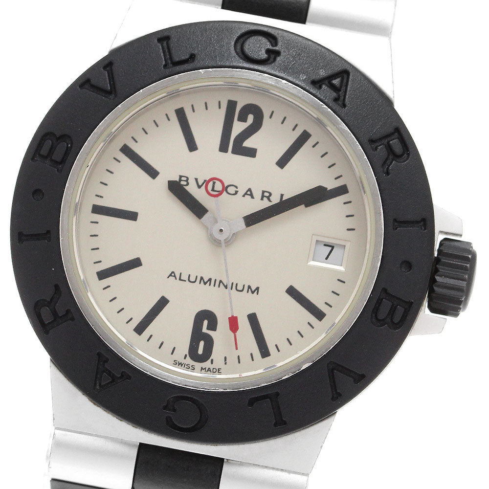 BVLGARI aluminum AL29A Date Silver Dial Quartz Ladies Watch_910225