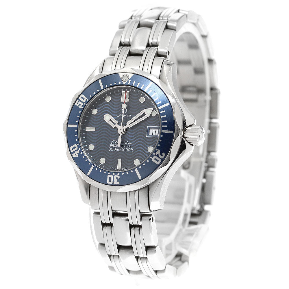 OMEGA Seamaster300 2583.80 Date Navy Dial Quartz Ladies Watch_910233