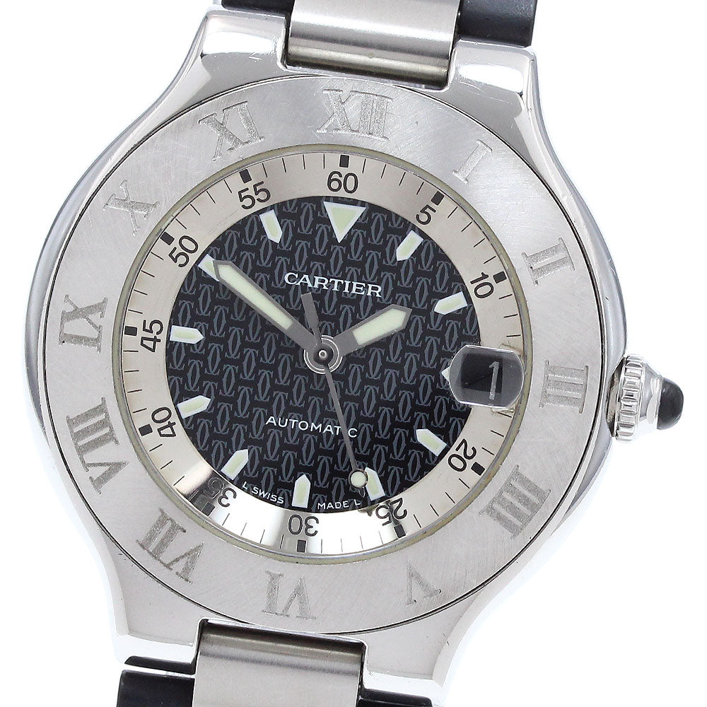 CARTIER Must21 Autoscuff W10147U2 Date black Dial Automatic Boy's Watch_910240