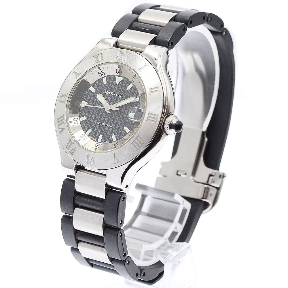 CARTIER Must21 Autoscuff W10147U2 Date black Dial Automatic Boy's Watch_910240