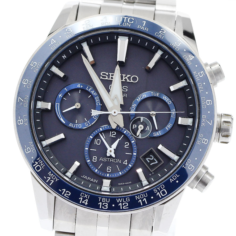 SEIKO Astron SBXC001/5X53-0AB0 GPS day-date Solar Powered Radio Men's_910247
