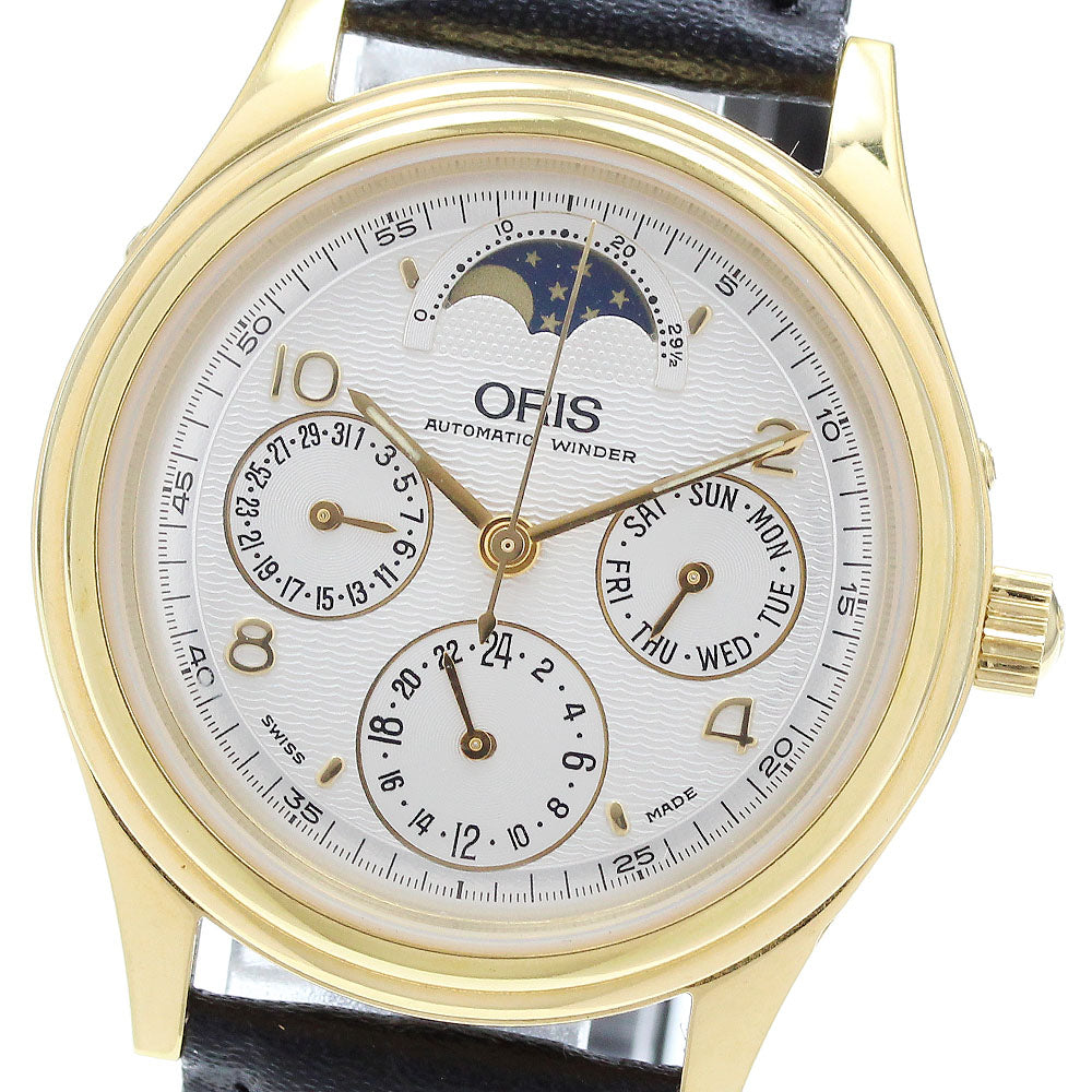 ORIS 7433B Day Date Moon Phase Silver Dial Automatic Men's Watch_910256