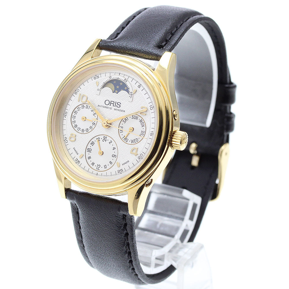ORIS 7433B Day Date Moon Phase Silver Dial Automatic Men's Watch_910256