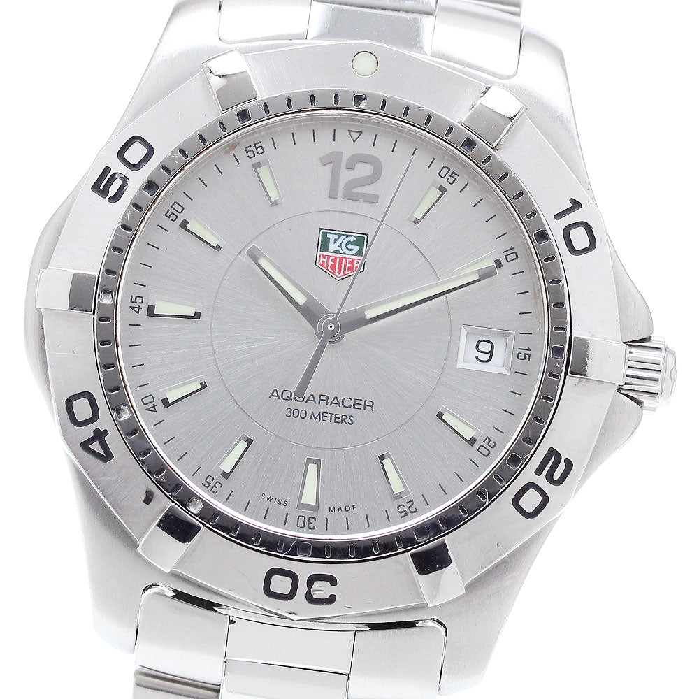 TAG HEUER Aqua racer WAF1112.BA0801 Date Silver Dial Quartz Men's Watch_910265
