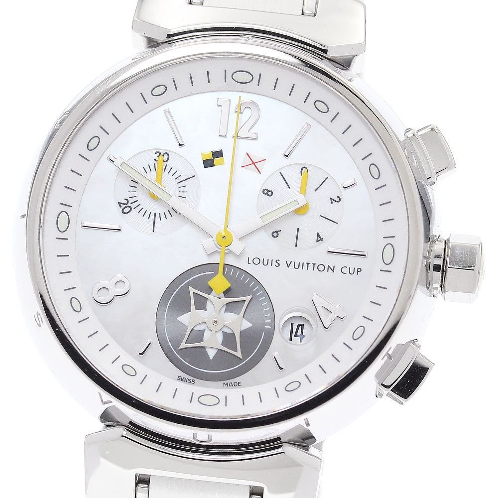 LOUIS VUITTON Tambour Lovely Cup Q132C Chronograph White shell Dial Quartz Ladies Watch_910274