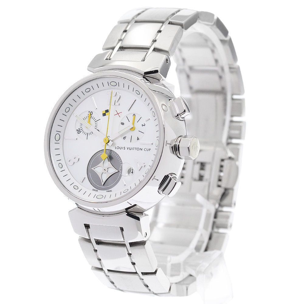 LOUIS VUITTON Tambour Lovely Cup Q132C Chronograph White shell Dial Quartz Ladies Watch_910274