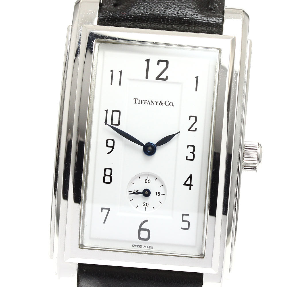 TIFFANY&Co. Grand Rectangleer Small seconds white Dial Quartz Men's Watch_910276