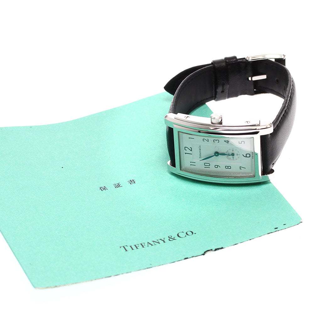 TIFFANY&Co. Grand Rectangleer Small seconds white Dial Quartz Men's Watch_910276