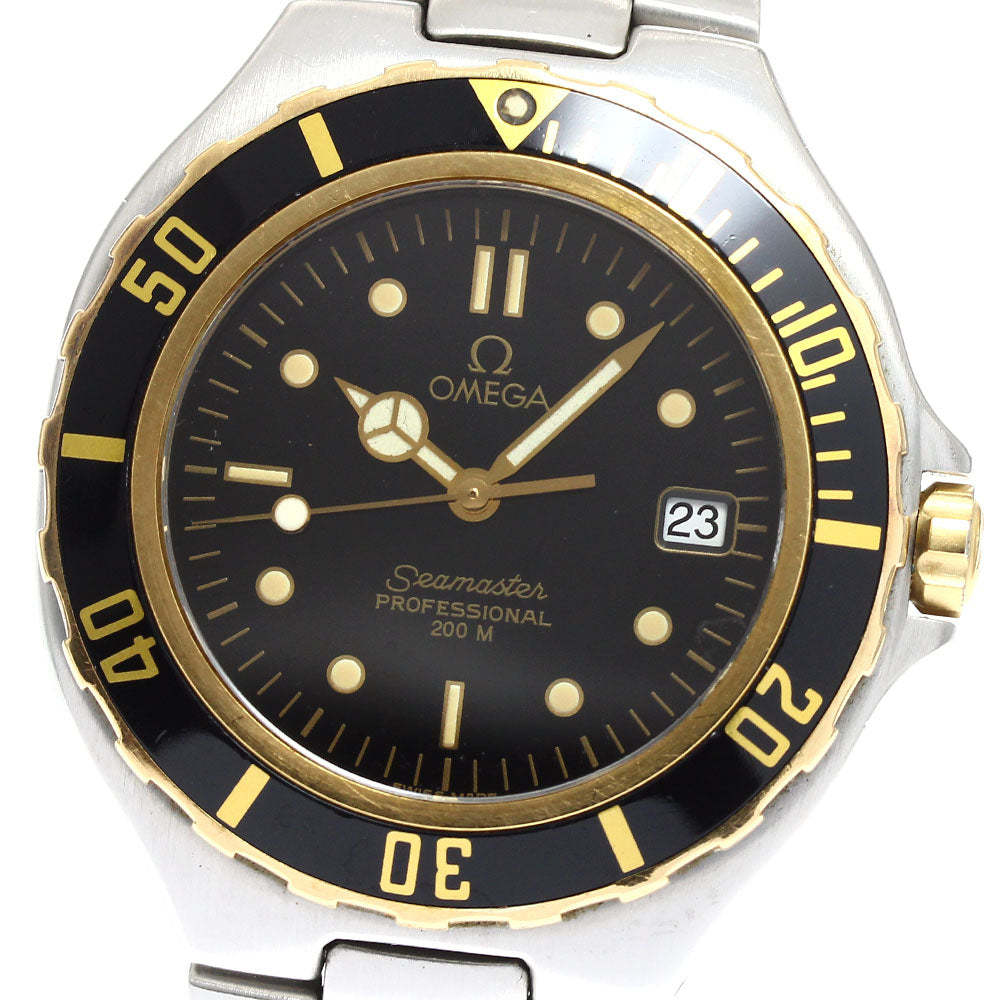 OMEGA Seamaster200 2750.50 YG bezel black Dial Quartz Men's Watch_910295