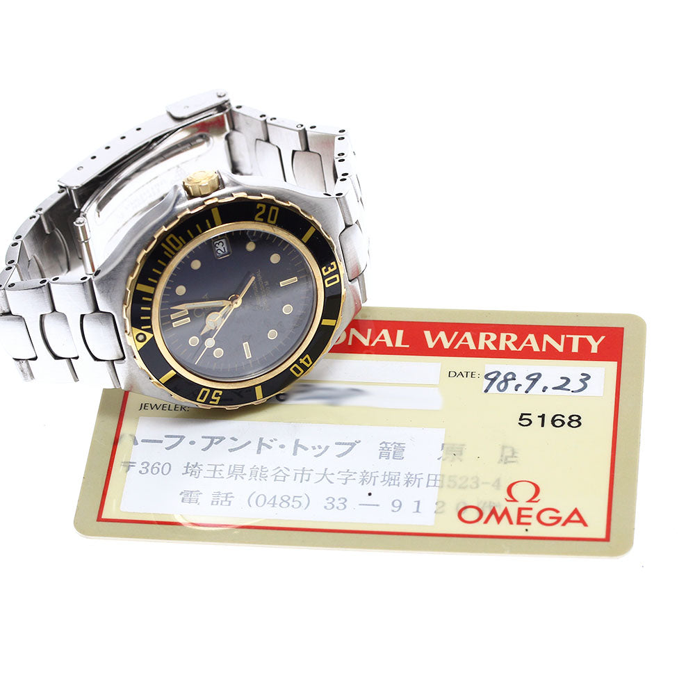 OMEGA Seamaster200 2750.50 YG bezel black Dial Quartz Men's Watch_910295