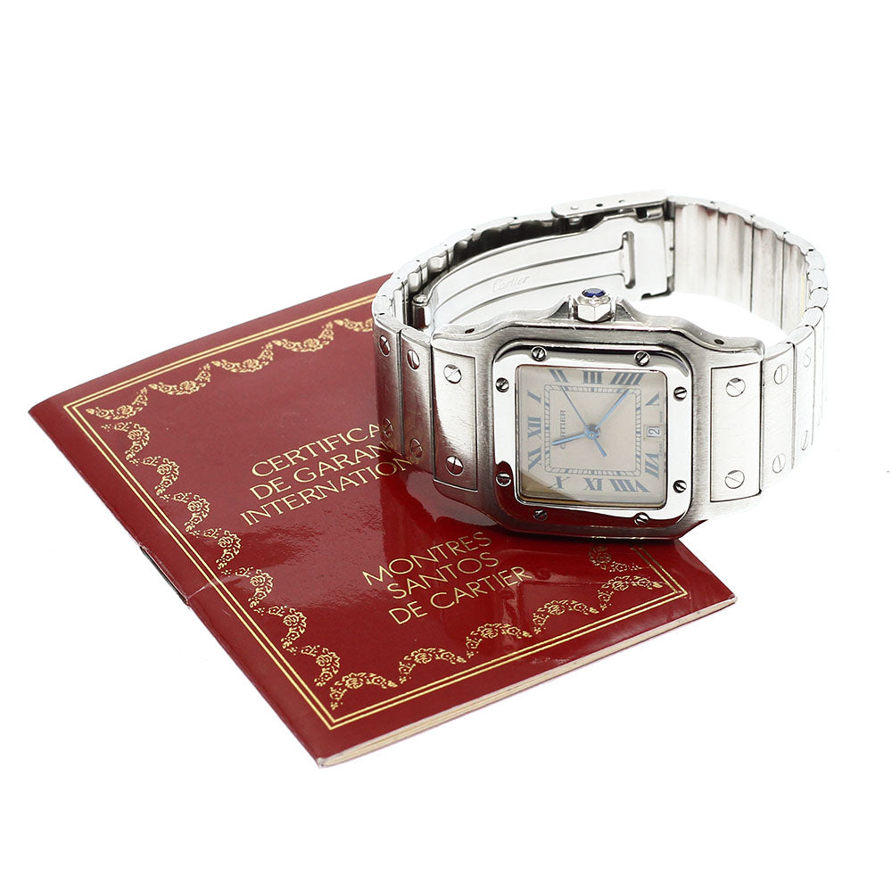 CARTIER Santos GalbeeLM W20018D6 Date beige Dial Quartz Men's Watch_910320