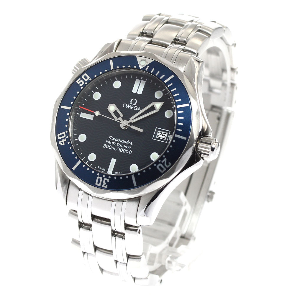 OMEGA Seamaster300 2561.80 Date Navy Dial Quartz Boy's Watch_910322