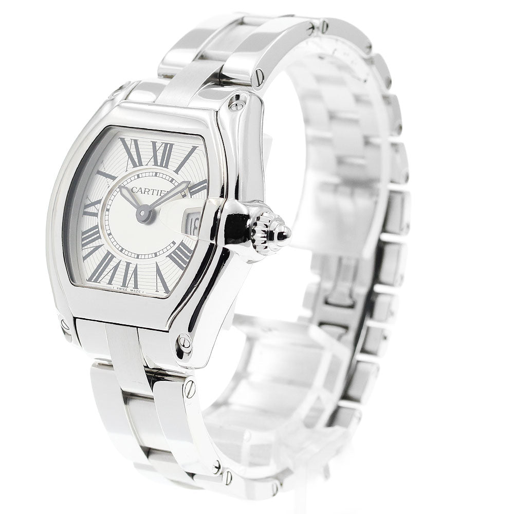CARTIER Roadster SM W62016V3 Date Silver Dial Quartz Ladies Watch_910327