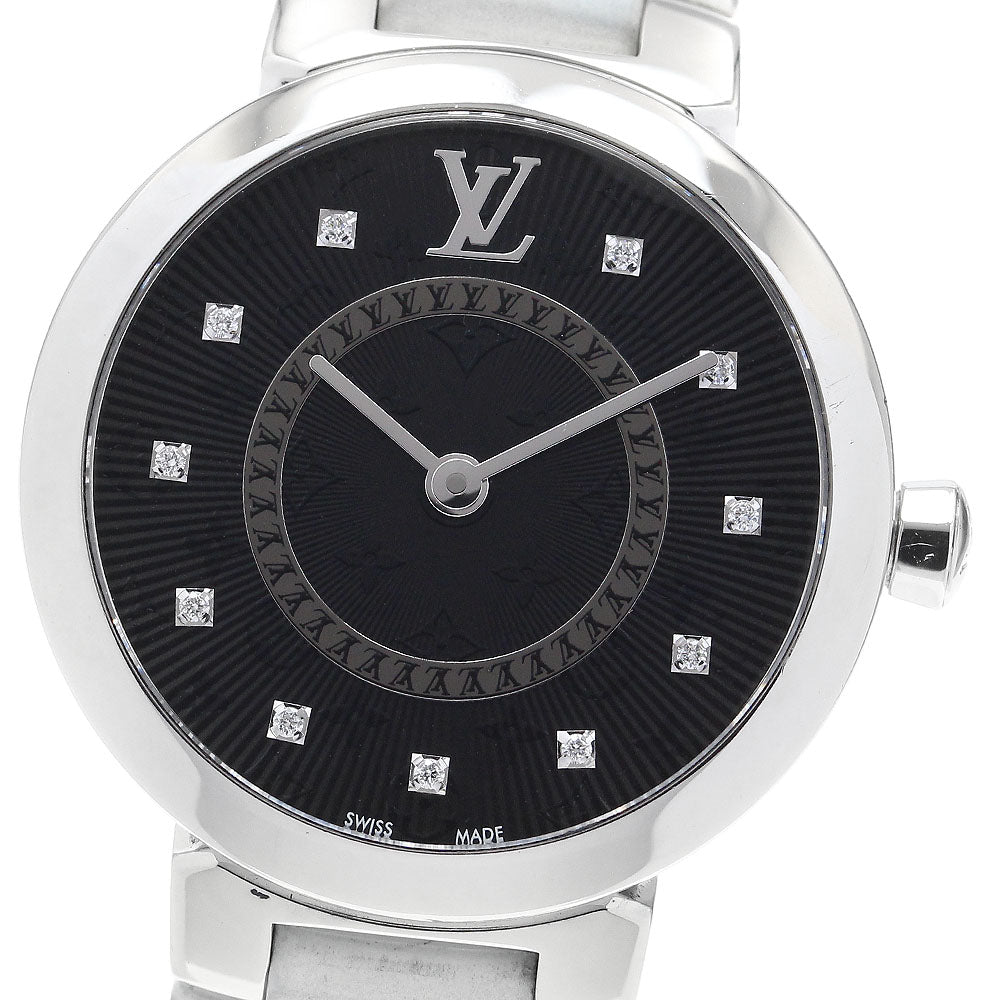 LOUIS VUITTON Tambour Slim PM QA143 11P diamond black Dial Quartz Ladies_910357