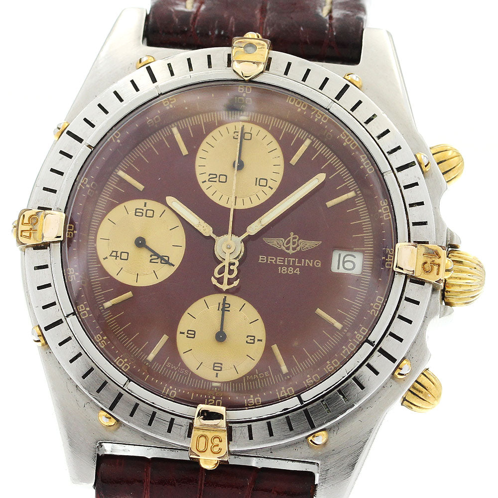 BREITLING Chronomat Bikoro B13047 Date Bordeaux / Gold Dial Automatic Men's Watch_910368
