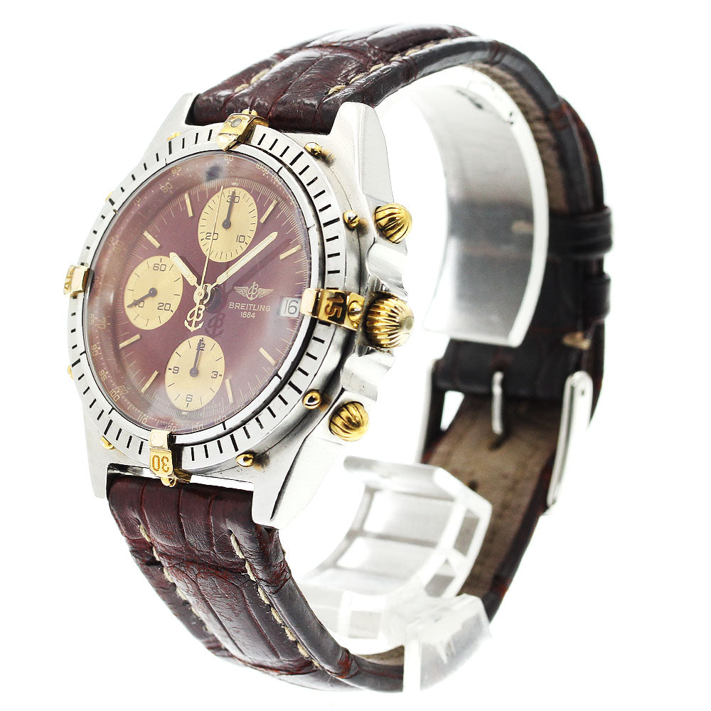 BREITLING Chronomat Bikoro B13047 Date Bordeaux / Gold Dial Automatic Men's Watch_910368