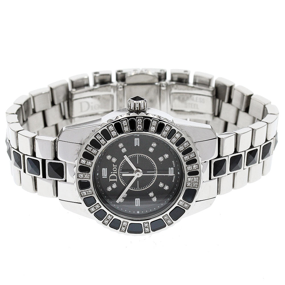 Dior crystal CD112116 Diamond Bezel black Dial Quartz Ladies Watch_910408