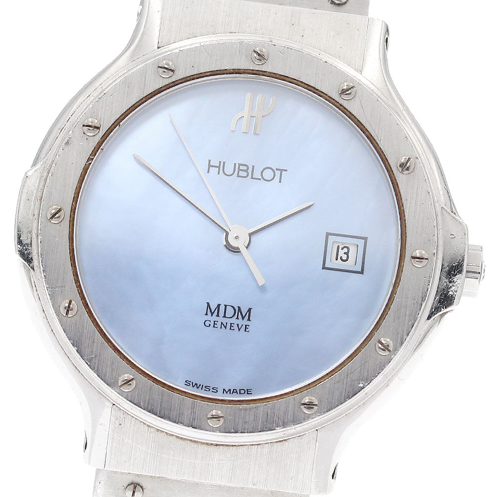 HUBLOT MDM Classic 1391.10 Date Blue shell Dial Quartz Ladies Watch_910454