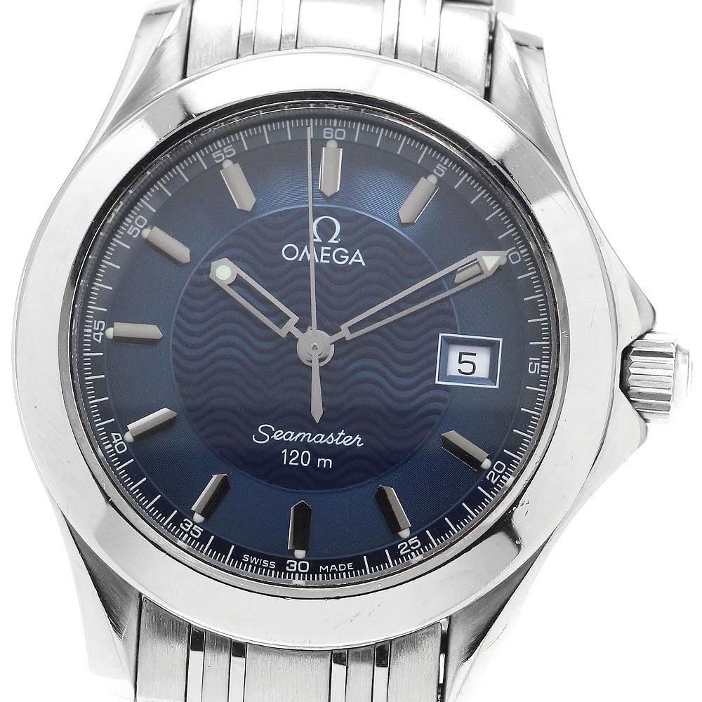 OMEGA Seamaster120 2511.81 Date Navy Dial Quartz Men's Watch_910459