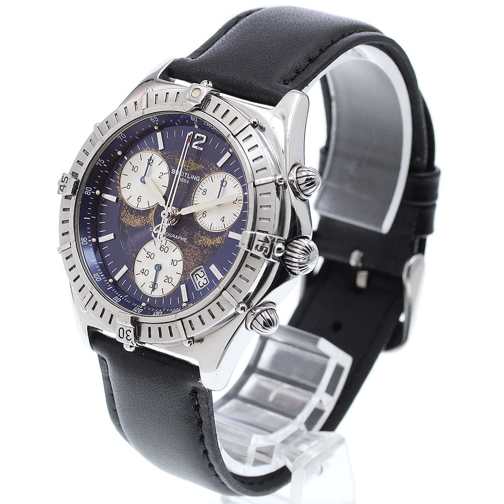 BREITLING Chronomat A53011 Date Navy / Silver Dial Quartz Men's Watch_910469