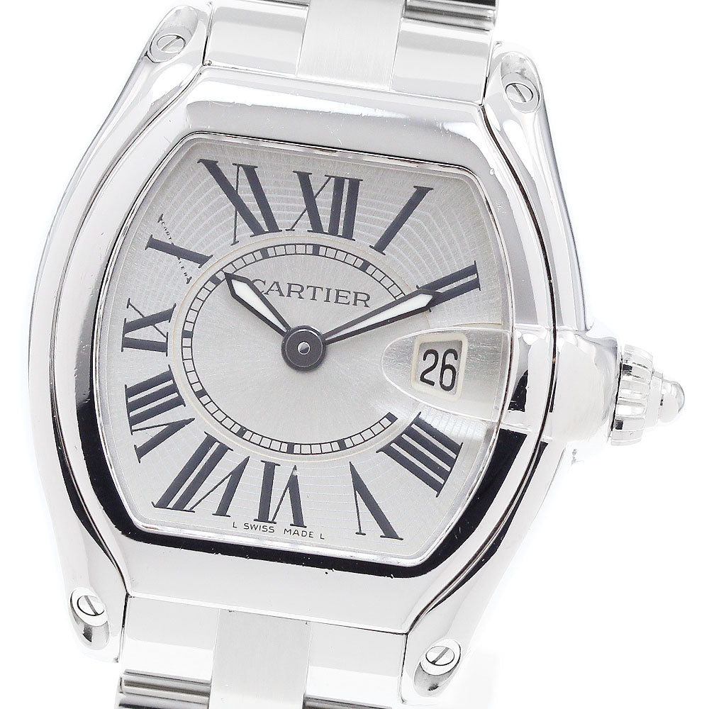 CARTIER Roadster SM W62016V3 Date Silver Dial Quartz Ladies Watch_910487