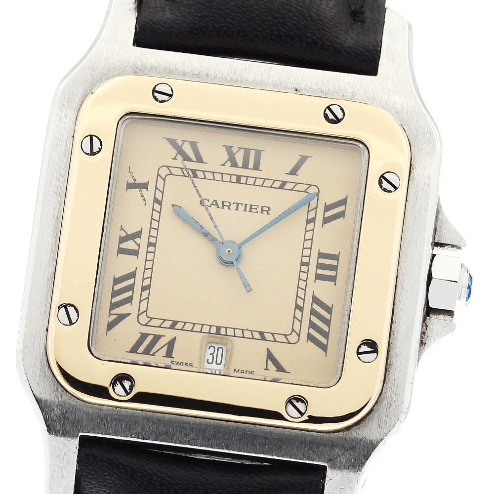 CARTIER Santos GalbeeLM Date beige Dial Quartz Men's Watch_910596