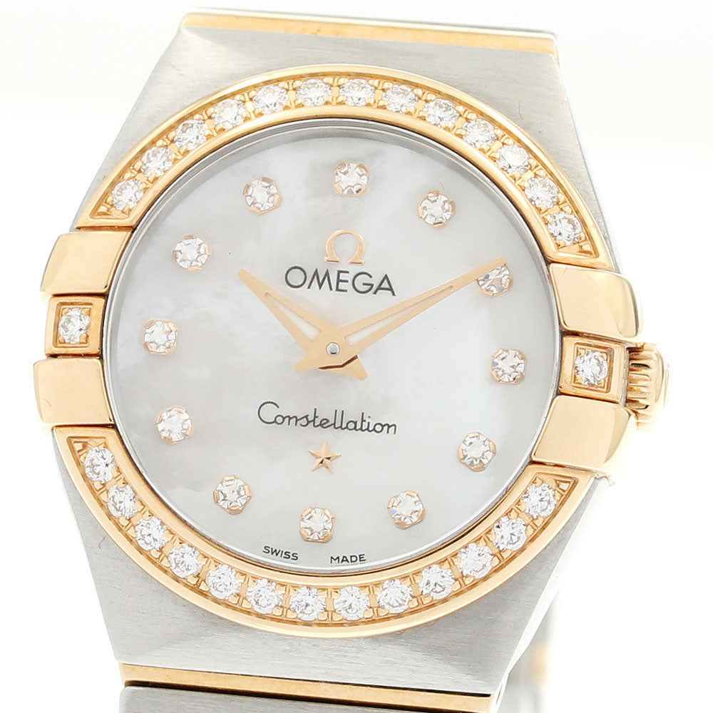 OMEGA Constellation Blush 123.25.24.60.55.001 Diamond Bezel 12P Diamond White shell Dial Quartz Ladies Watch_910608