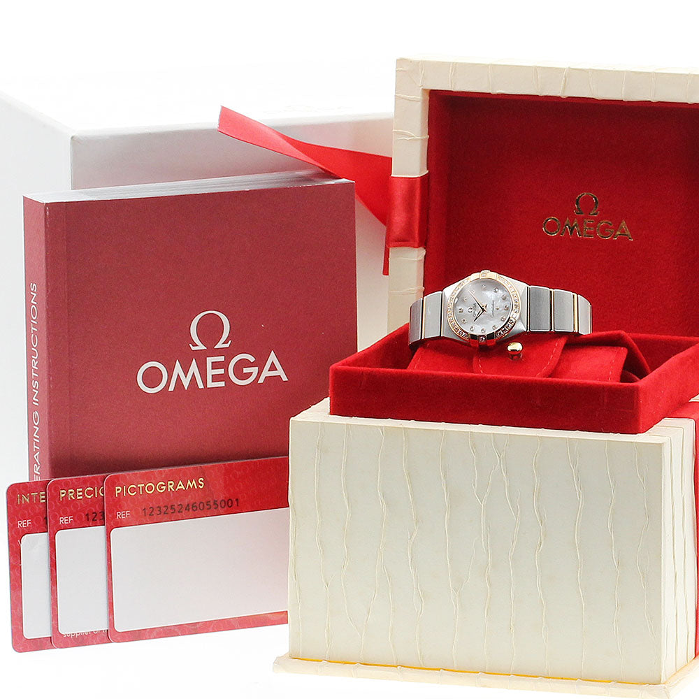 OMEGA Constellation Blush 123.25.24.60.55.001 Diamond Bezel 12P Diamond White shell Dial Quartz Ladies Watch_910608