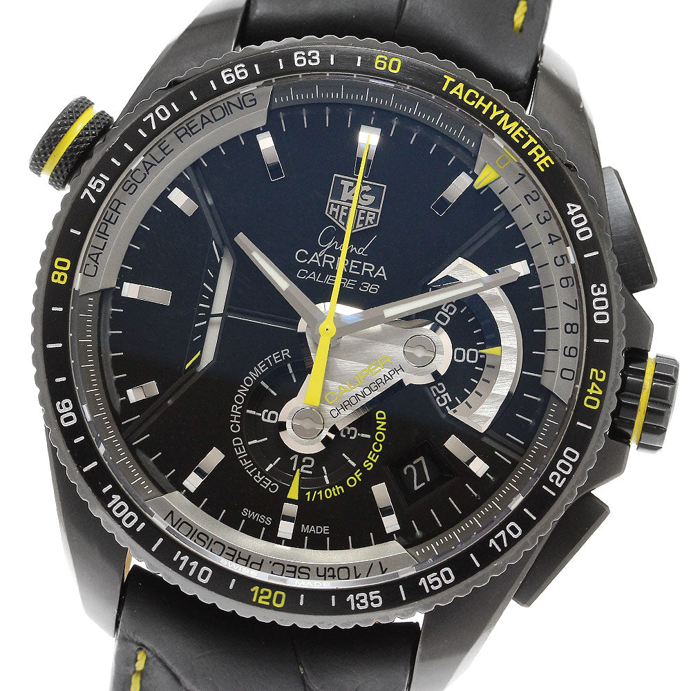 TAG HEUER Grand Carrera Caliber 36RS CAV5186.FC6304 Chronograph black Dial Automatic Men's Watch_910680